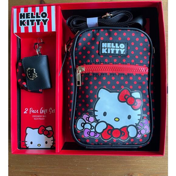 Sanrio Hello Kitty 2 Piece Crossbody Bag Tech Pouch Gift Set New in Box - Picture 1 of 13
